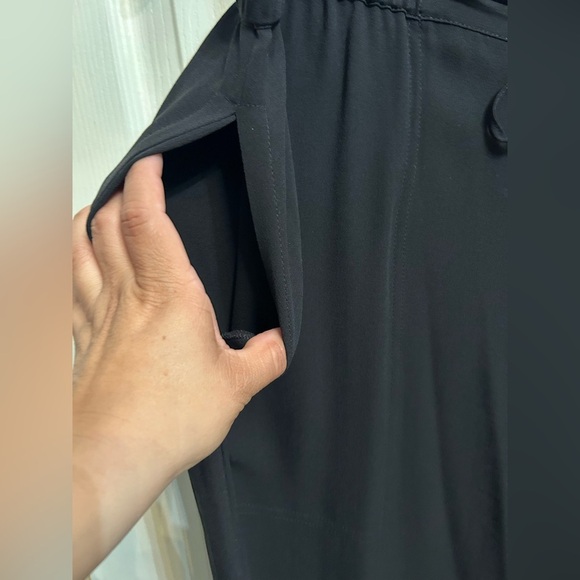 Eileen Fisher pullup pants 100% silk black color women’s size XLarge - Picture 2 of 6